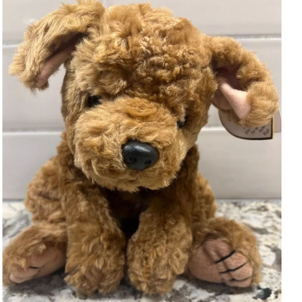 Ty  Biscuit Classic Stuffed‎ Animal Puppy Dog Brown Curly Plush Toy